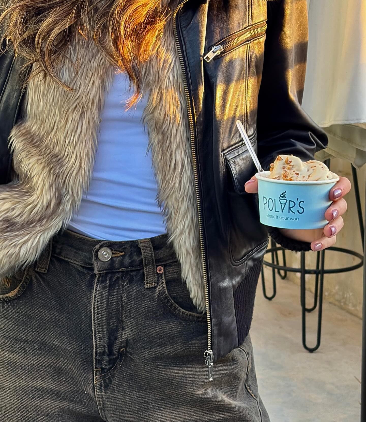 Model holding ice cream